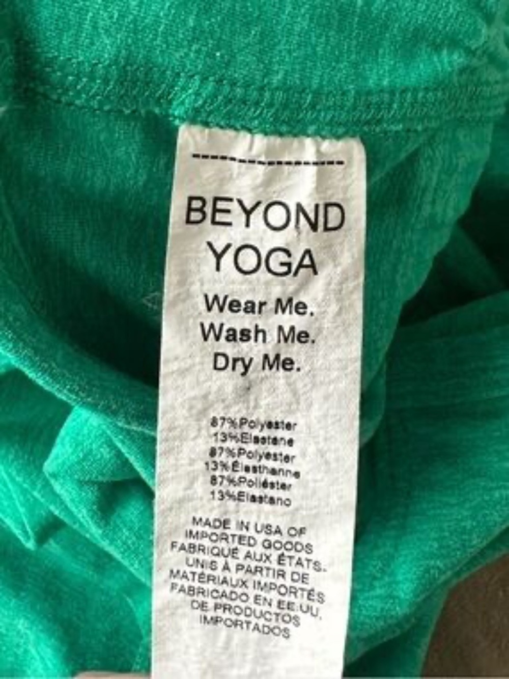 Beyond Yoga Spacedye™ Slim Racerback Cropped Tank + Biker Short Grass Green - Picture 7 of 7
